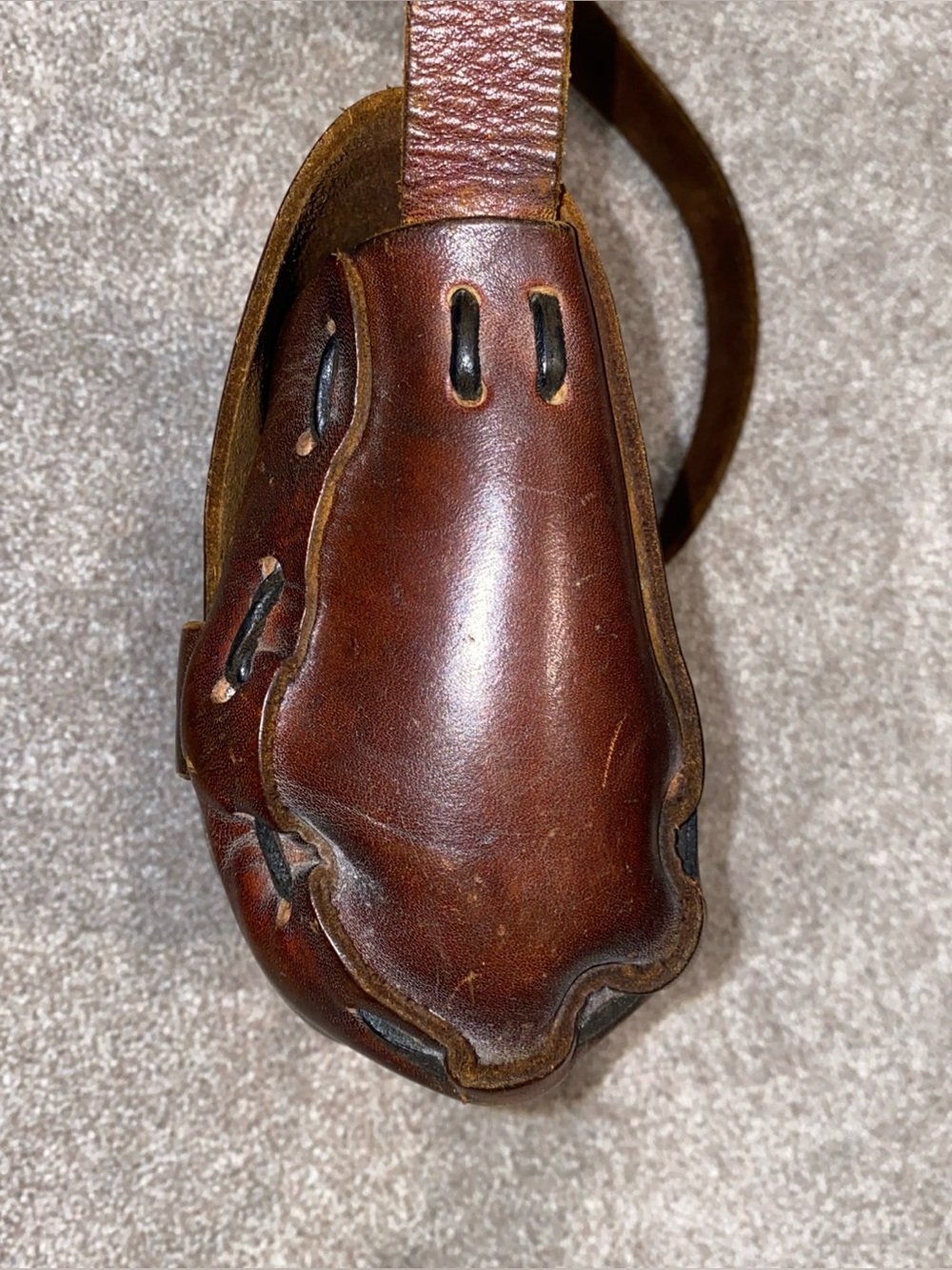Vintage 60s / 70s Tooled Leather Hippie Boho Purse Shoulder Bag Brown Rare - Picture 5 of 10